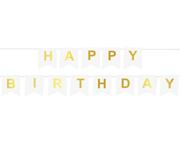 Aga4Kids Narozeninový banner s nápisem Happy Birthday