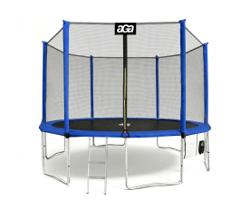 Aga SPORT PRO Trampolína 400 cm Modrá + ochranná síť + žebřík + kapsa na obuv