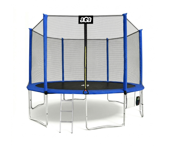 Aga SPORT PRO Trampolína 400 cm Modrá + ochranná síť + žebřík + kapsa na obuv