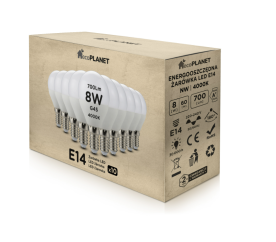 10x LED žárovka E14 - G45 - 8W - 700lm - neutrální bílá
