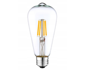 LED žárovka E27 filament ST64 8W teplá bílá