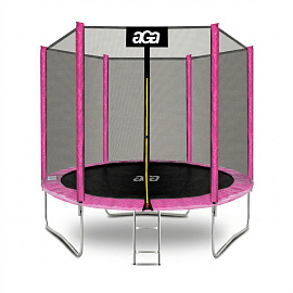 Aga SPORT TOP Trampolína 250 cm Růžová + ochranná síť + žebřík