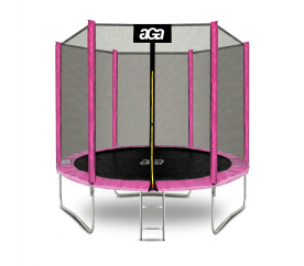 Aga SPORT TOP Trampolína 250 cm Růžová + ochranná síť + žebřík