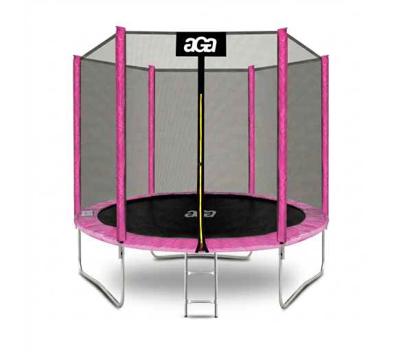 Aga SPORT TOP Trampolína 250 cm Růžová + ochranná síť + žebřík