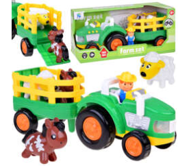 Traktor s přívěsem Farmer a zvířátka zvuk + světlo ZA5390 univerzální