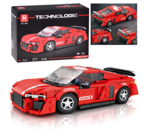 Technické kostky Auto ČERVENÉ ve stylu sportovního kupé 373-dílné ZA5782 univerzální