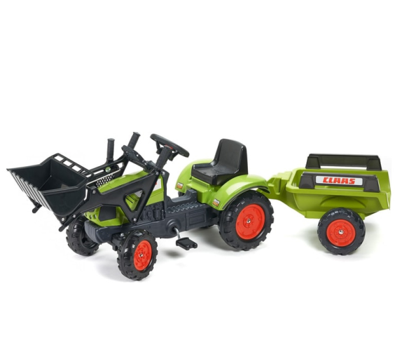 Falk Šlapací traktor CLAAS ARION 410 2040M s vlečkou a nakladačem