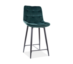 Signal Barová židle CHIC H-2 Velvet Tmavě zelená