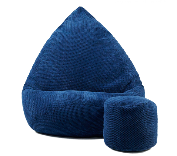 Aga Sedací vak Dot XXXL + podnožník Modrý