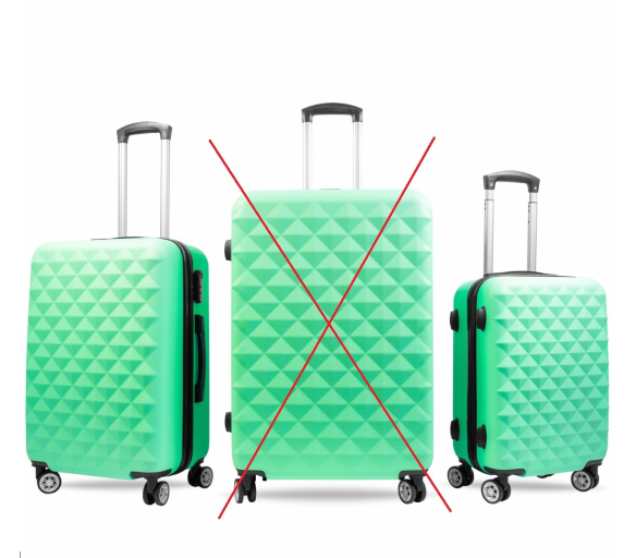 Aga Travel Sada cestovních kufrů Tyrkysová, vel. M + S, 6CZ018 - II. JAKOST
