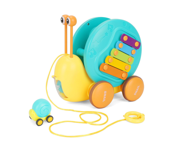 Aga4Kids Tahací šnek s xylofonem Modrý