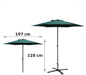 Aga Slunečník UMBRELLA 200 cm HD-030Z Green