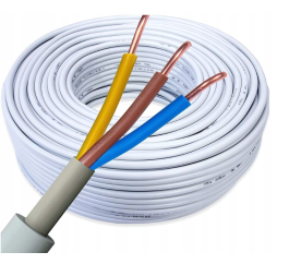 Elektrický kabel 3x1 bílý kabel OMY - 1m
