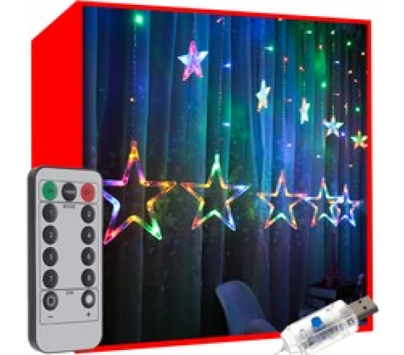 Světelný závěs 138 LED USB vícebarevná KS19748