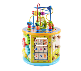 Aga4Kids Dřevěná motorická kostka 7v1 DZ808