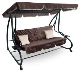 Aga Zahradní houpačka 2v1 GRANDLUX XXL Tmavě hnědá - 6DAZ072 - 2. JAKOST