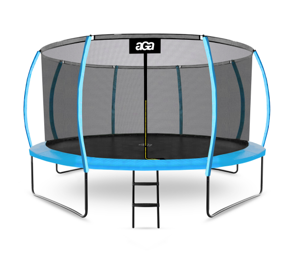 Aga SPORT EXCLUSIVE Trampolína 430 cm Světle modrá + ochranná síť + žebřík