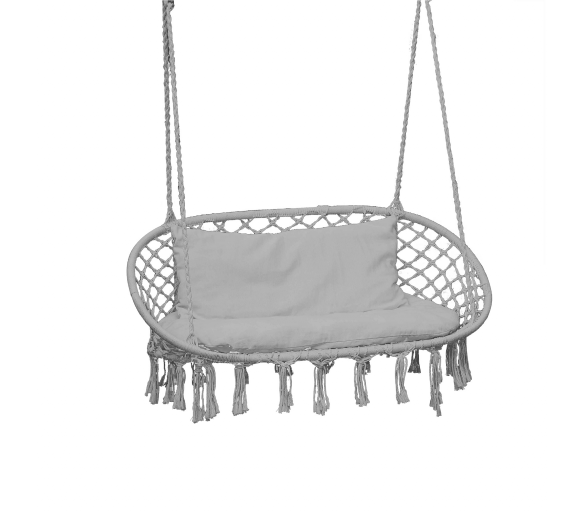 Linder Exclusiv Dvojité závěsné houpací křeslo Světle šedé