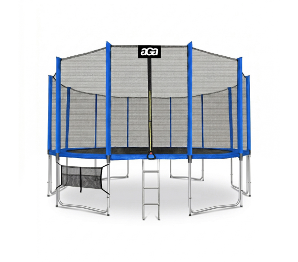 Aga SPORT PRO Trampolína 500 cm Modrá + ochranná síť + žebřík + kapsa na obuv