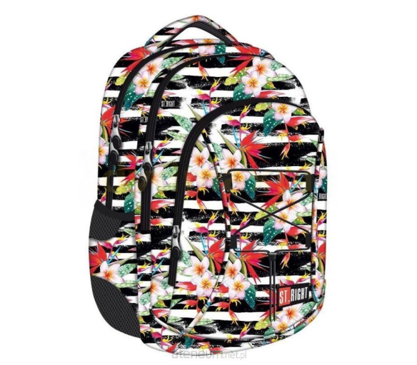 St.RIGHT Školní batoh tříkomorový Tropical Stripes