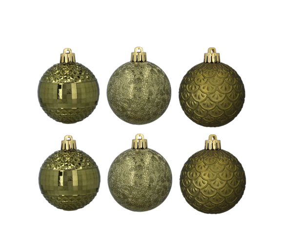 Aga Vánoční baňky MIX 6cm 10ks Zelené