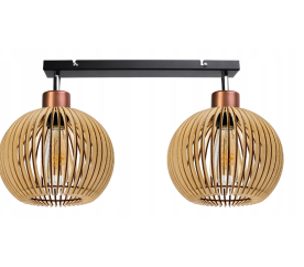 Stropní LED svítidlo LOFT 2xE27 - WOOD - měď