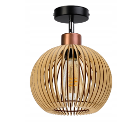 Stropní LED svítidlo KINKIET 1xE27 - WOOD - měď