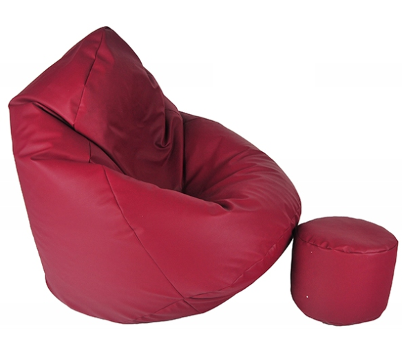 Aga Sedací vak XXXL + podnožník Tmavě červený