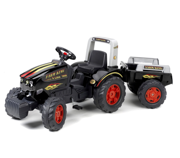 Falk Šlapací traktor FARM KING 1075B s vlečkou