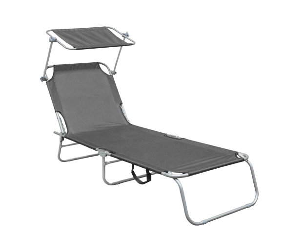 Aga Zahradní polohovací lehátko se stříškou Šedé 2DAZ481 - II. JAKOST