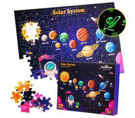 Aga4Kids Dětské svítící puzzle Sluneční soustava 100 dílků