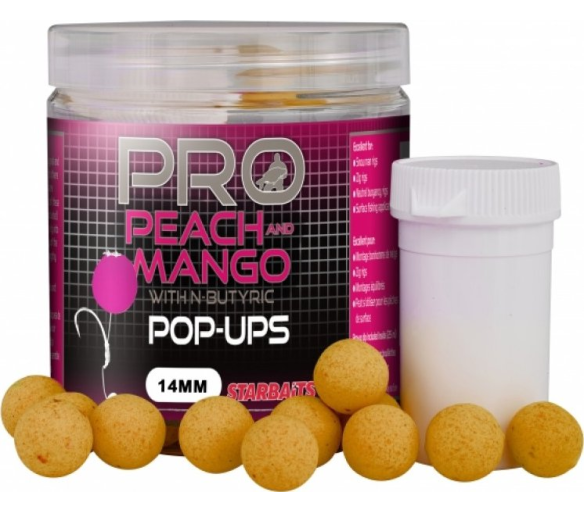 Starbaits Plovoucí Boilies Probiotic Peach Mango Pop Up 14mm 60g