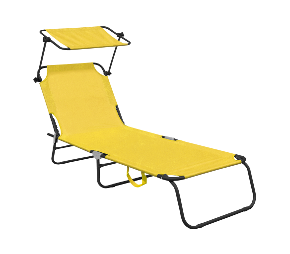 Aga Zahradní polohovací lehátko se stříškou Žluté 2DAZ509 - II. JAKOST
