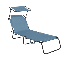 Aga Zahradní polohovací lehátko se stříškou Světle modré 2DAZ429 - II. JAKOST