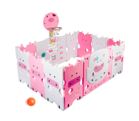 Aga4Kids Dětská plastová ohrádka 118x150x64 cm Růžová 2DZ182 - II. JAKOST