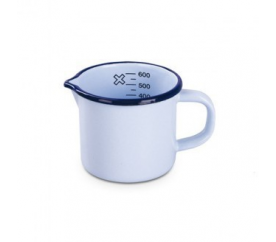 Hrnek smalt s rukojetí a odměrkou - 10cm, modrý Orion - Orion