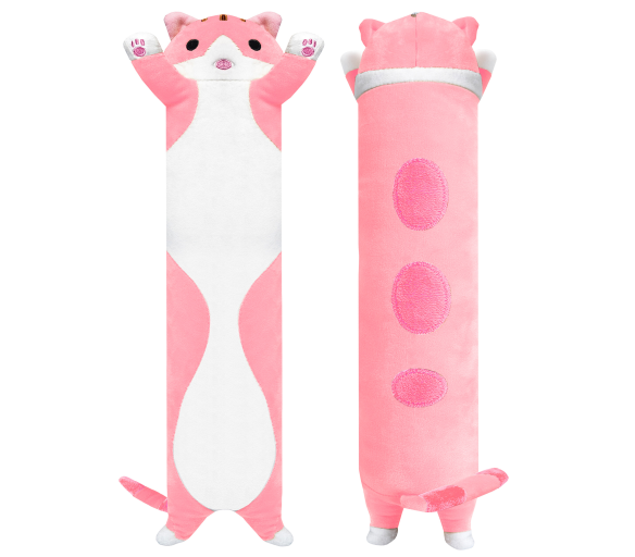 Aga4Kids Plyšový polštář Kočka Růžová 110 cm