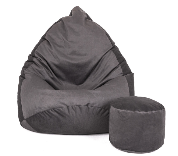 Aga Sedací vak Terra XXXL + podnožník Grafitový