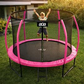Aga SPORT EXCLUSIVE Trampolína 305 cm Růžová + ochranná síť + žebřík - II. JAKOST