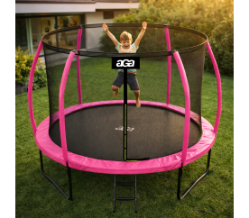 Aga SPORT EXCLUSIVE Trampolína 305 cm Růžová + ochranná síť + žebřík - II. JAKOST