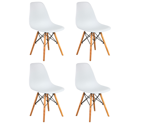 Aga 4x Jídelní židle Bílá