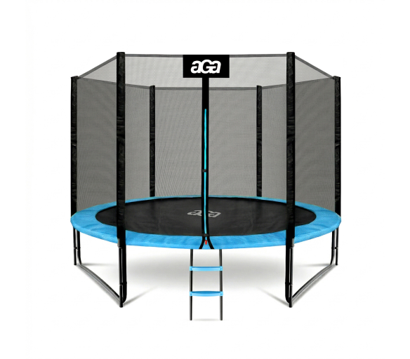 Aga SPORT PRO Trampolína 305 cm Světle modrá + ochranná síť + žebřík