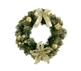 Aga Vánoční věnec 30 cm Zlatý