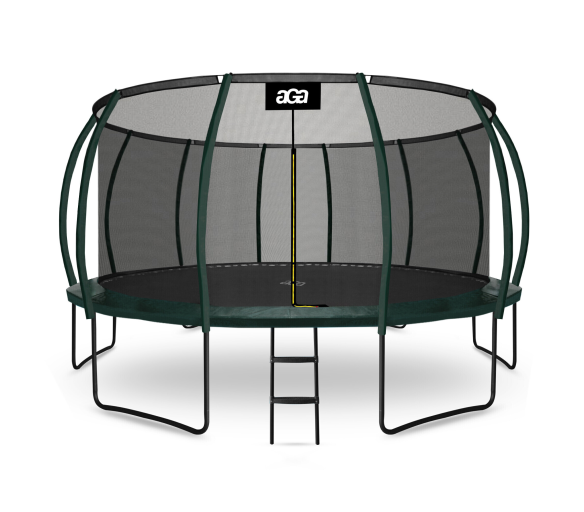 Aga SPORT EXCLUSIVE Trampolína 500 cm Tmavě zelená + ochranná síť + žebřík