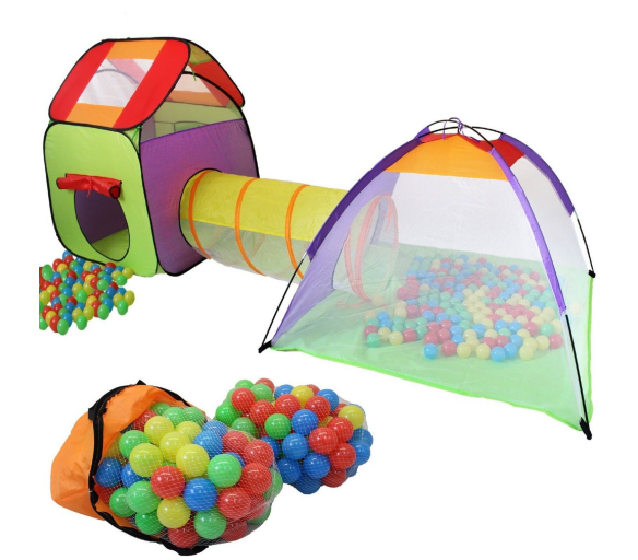 Kiduku Dětský hrací stan s tunelem Green