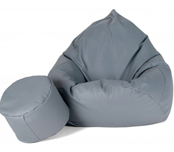 Aga Sedací vak XXXL + podnožník Šedý