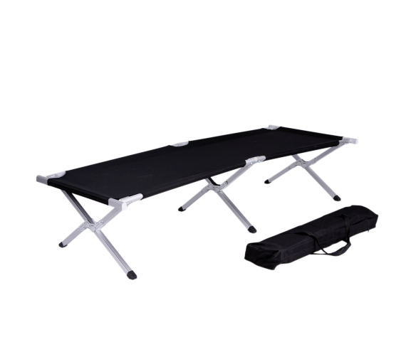 Linder Exclusiv Kempingové skládací lehátko Černé