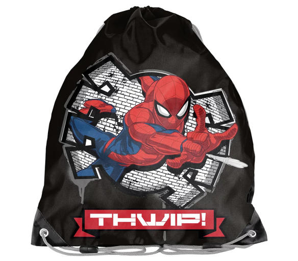 Dětský vak na záda se superhrdinou, černý