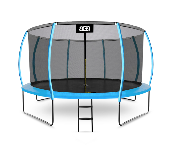 Aga SPORT EXCLUSIVE Trampolína 366 cm Světle modrá + ochranná síť + žebřík