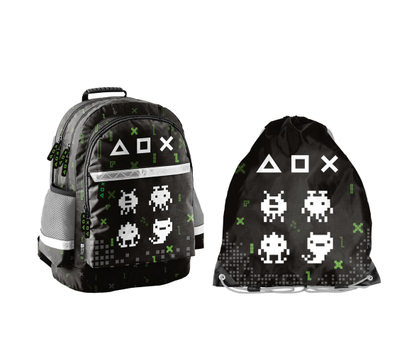 Paso Školní set tříkomorový batoh + vak na záda Game